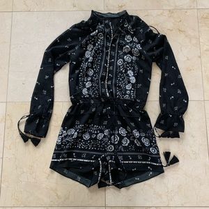 SAYLOR Black and White Floral Jumpsuit